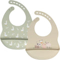 Baby Silicone Bibs 2 Sets Baby Bibs by LITTLERAWR
