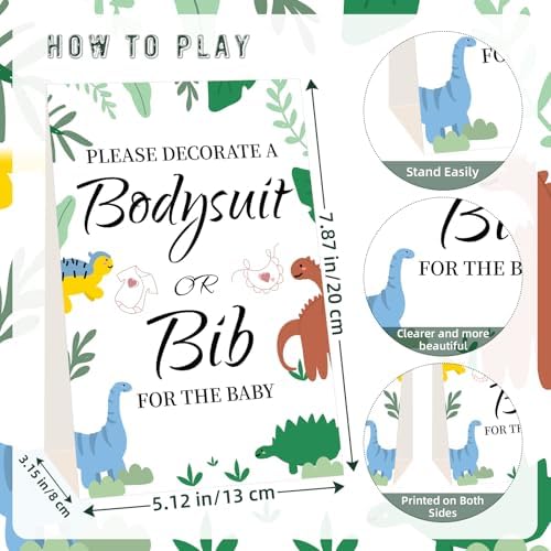 Bibs Bodysuits Baby Shower Game Sign Set Newborn Onesies Feeder Gift Fabric - Image 3