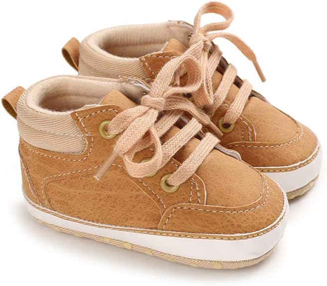 Meckior Toddler Baby Boys Girls High Tops Ankle Sneakers Soft Anti-Slip Sole PU by Meckior
