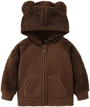 Toddler Winter Coats Baby Boys Girls Fuzzy Sherpa Fleece Jackets by YAGATA