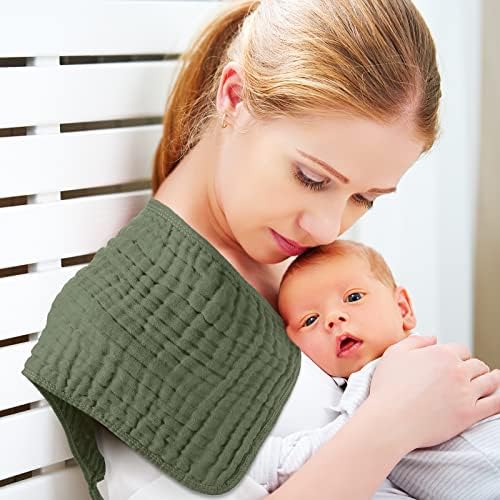 Remagr 8 Packs Muslin Burp Cloths Large 20" x 10", 6 Layers Unisex Baby - Image 6
