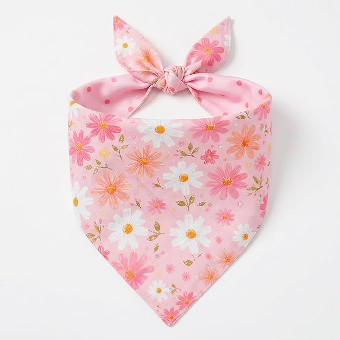 Spring Dog Bandana, Summer Dog Bandanas Boy Girl, Daisy Dog Scarf by YummipawsPetBandana