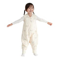Duomiaomiao 1.5 TOG Toddler Sleep Sack 36-48 Months 100% Cotton Four Season Side Open Zipper Baby Sleep Sack with Feet, Breathable Toddler Wearable Blanket