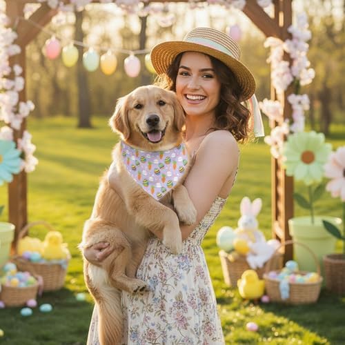 200 Pcs Spring Dog Bandanas Bulk Bunny Egg Carrot Bandanas - Image 6