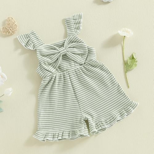 Little Girl Romper Toddler Overalls Summer Bow Jumpsuit Boho Outfit 6M-5T - Image 4