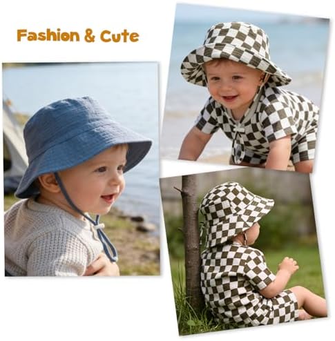 Baby Sun Hat Infant Toddler Summer Cotton Yarn Beach Bucket Hat - Image 7