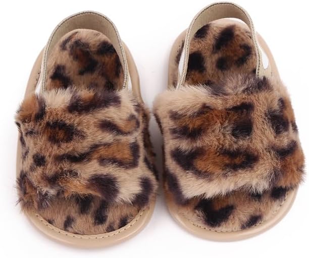 Baby Shoes Pink Leopard Baby Girl Slippers Non-Slip Soft Sole Toddler First - Image 6