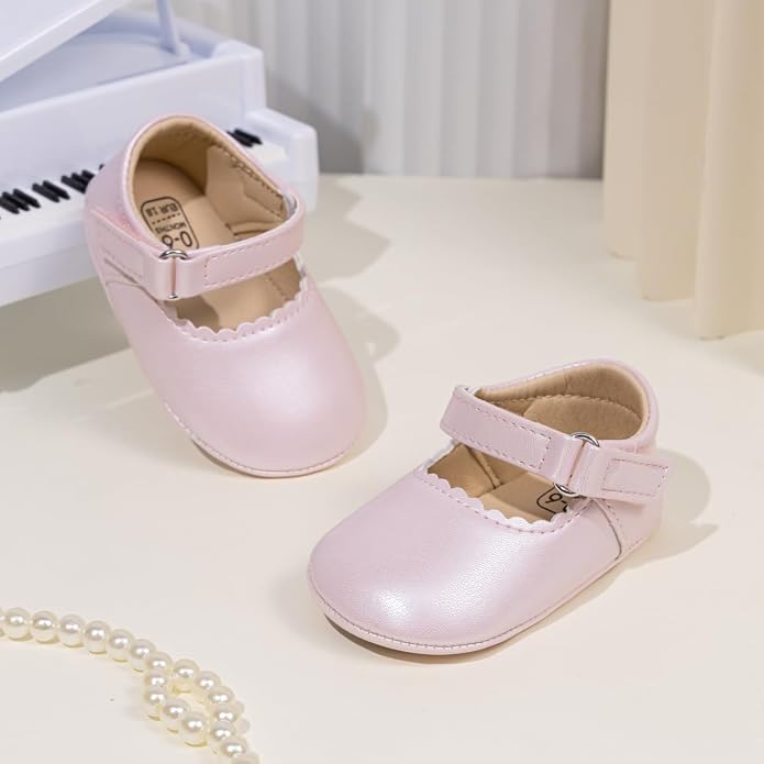 Meckior Infant Baby Girls Soft Sole Bowknot Princess Wedding Dress Mary Jane - Image 4