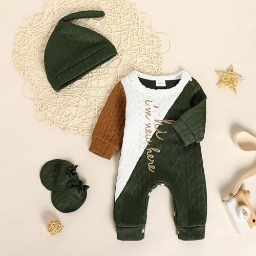 GRNSHTS Newborn Baby Boy Romper Coming Home Outfits Letter Print Bodysuit - Image 2