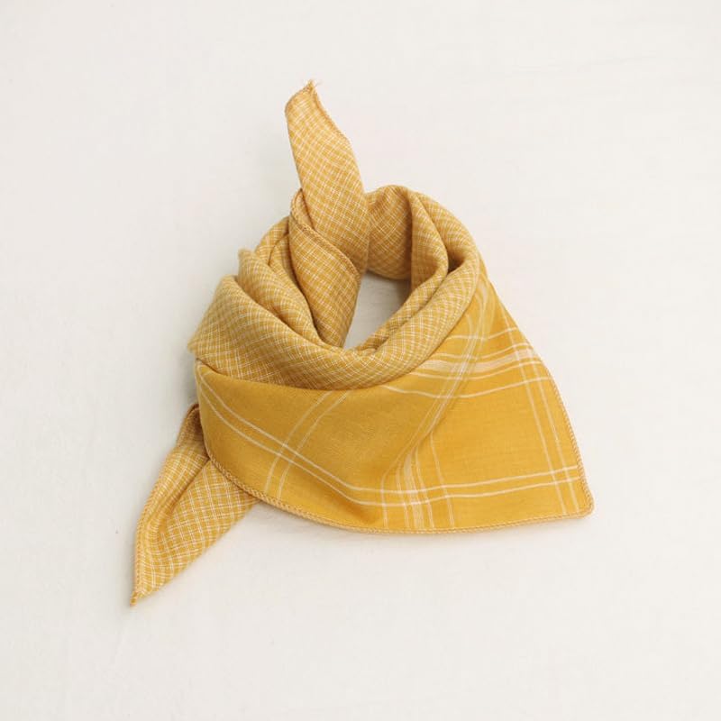 Double Layers Two Tones Dog Cotton Bandana Bibs Scarf DCB27 Y&W - Image 4