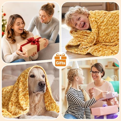 SeaRoomy Ramen Noodles Blanket, Realistic Food Funny Round Blanket, 60 in - Image 5