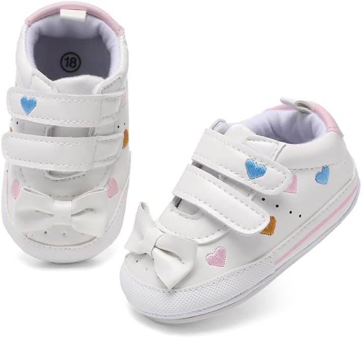 Clowora Baby Boys Girls Shoes Non-Slip Rubber Sole Sneakers Infant First Walking Toddler Crib Shoes Newborn Loafers Flats.