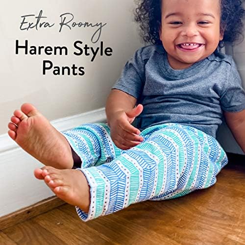 HonestBaby Unisex-Baby Multipack Harem Pants Roomy Fit Pull on Bottoms 100% - Image 2