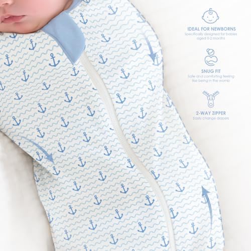 Baby Swaddle 0-2 Months, Cotton Arm-In Zipper Sleep Sack, Wearable Blankets Wrap - Image 5