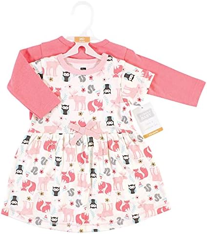 Hudson Baby Infant and Toddler Girls Cotton Dress and Cardigan Set - Image 2
