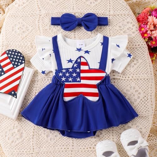 Giraropa Newborn Baby Girl Clothes Smocked Bubble Romper Dress + Socks + - Image 2