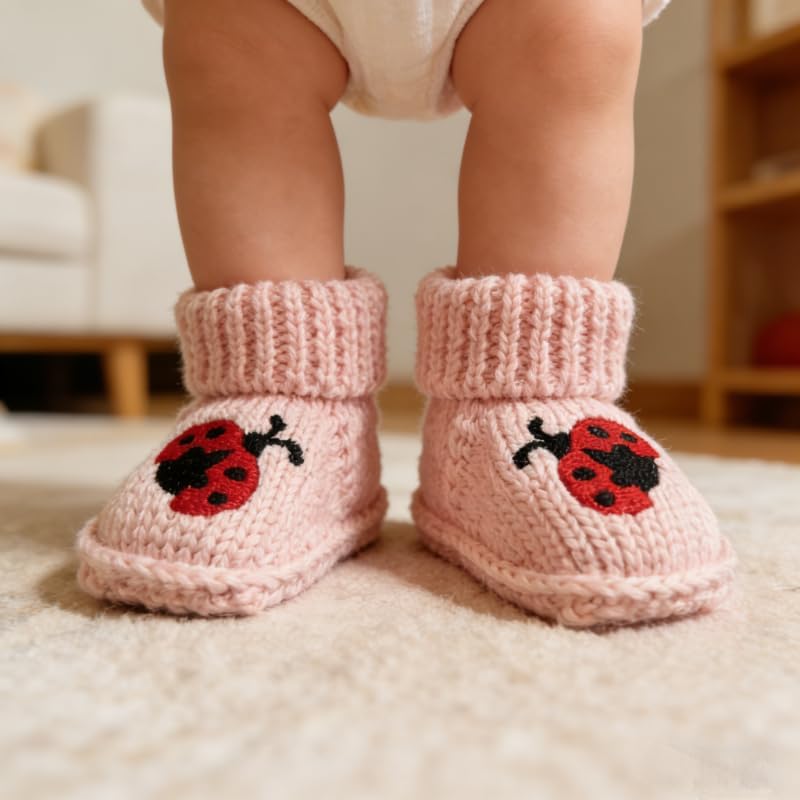 2 pairs Cute Knit Animal Baby Booties - Image 4