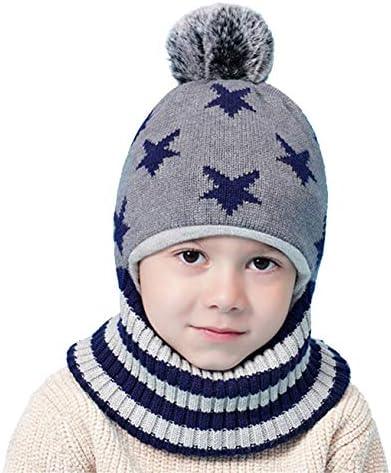 Baby Winter Hat Scarf Set, Unisex Infant Toddler Kids Hat Scarf by GZMM