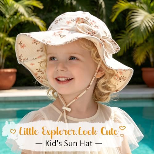 Baby Sun Hat Infant Toddler Girl Kids Sun Protection Beach Bucket Hats - Image 3