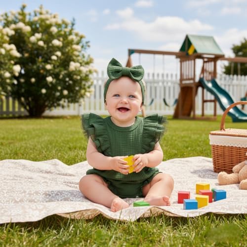 TITKKOP Ruffle Bubble Romper for Baby Girl | One-Piece Shorts Jumpsuit | Summer - Image 2
