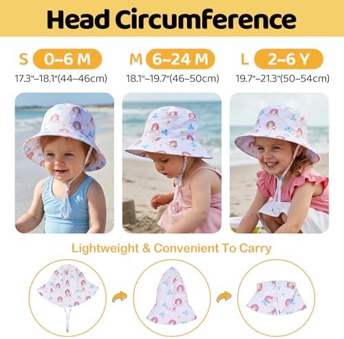 Toddler Bucket Hats UPF 50+ Baby Sun Hat Adjustable Kids Sun Protection Summer - Image 6