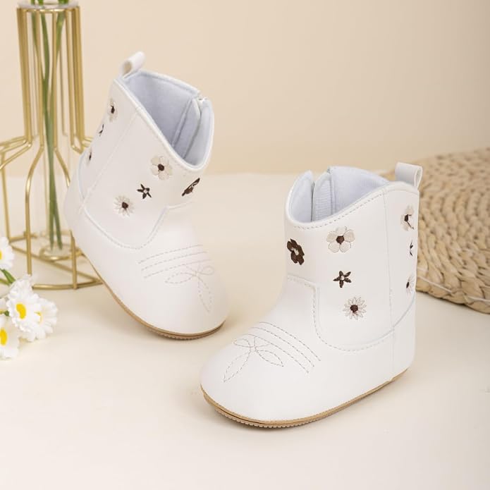 HsdsBebe Baby Boys Girls Western Cowboy Boots Infant Moccasins High Top Booties - Image 3