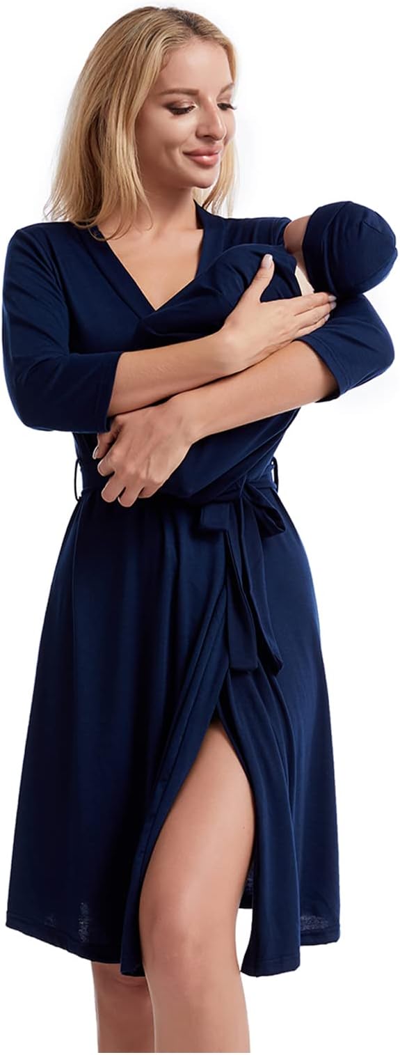 Galabloomer Maternity Robe and Receiving Blanket, Matching Mommy Labor Robe | by Galabloomer