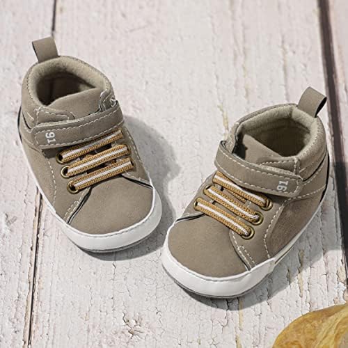 Meckior Toddler Baby Boys Girls High Tops Ankle Sneakers Soft Anti-Slip Sole PU - Image 5