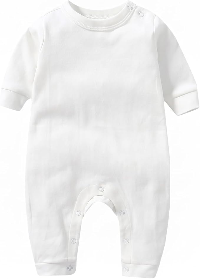 Unisex Baby romper, Long Sleeve 100% Cotton Baby Clothes, Baby Footless Jumpsuit by Jomixa