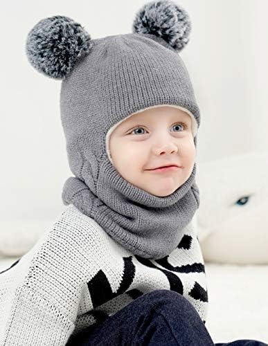 Baby Winter Hat Scarf Set, Unisex Infant Toddler Kids Hat Scarf - Image 5
