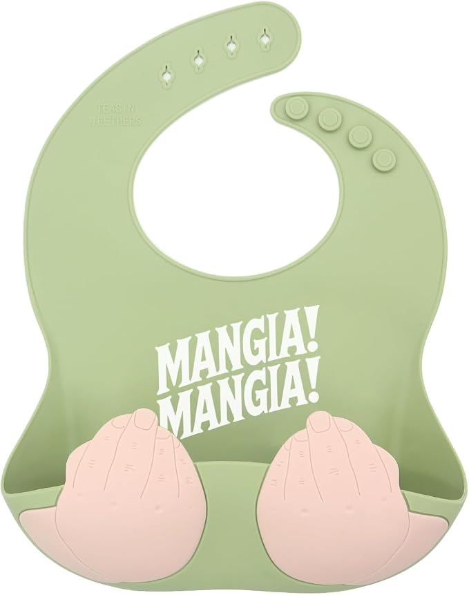 Teasin' Teethers Funny Italian Silicone Baby Bib - Image 2