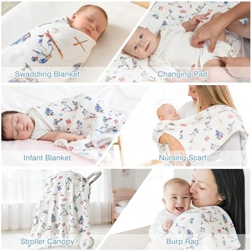 Baby Swaddle Blankets, Bamboo Muslin Receiving Blanket | 1-Pack, Lightweight & - Image 6