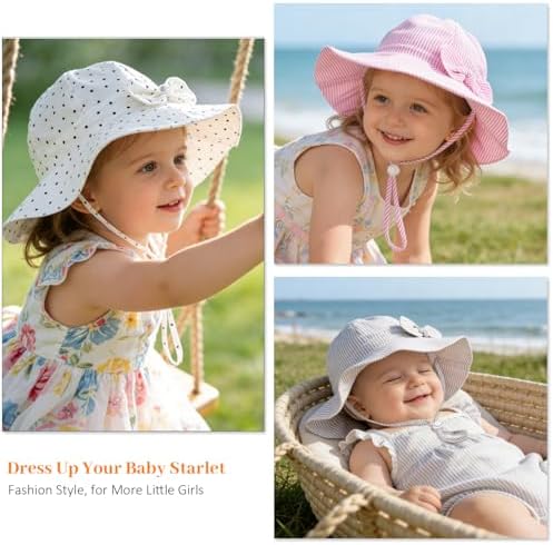 Baby Girl Sun Hat Kids Summer Beach Wide Brim Hats Toddler Bucket Hat - Image 7