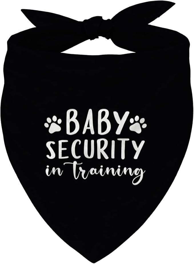 Baby Security in Training Dog Bandana, Dogs Pregnancy Announcement Bandana by Unknown