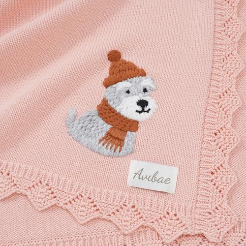 Avibae Cotton Knit Baby Blanket, Soft Cotton Newborn Receiving Swaddling | - Image 4