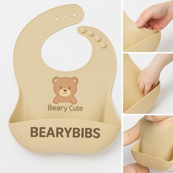 Premium Silicone Baby Bib, Waterproof Food Catcher, Soft and Adjustable - Image 2