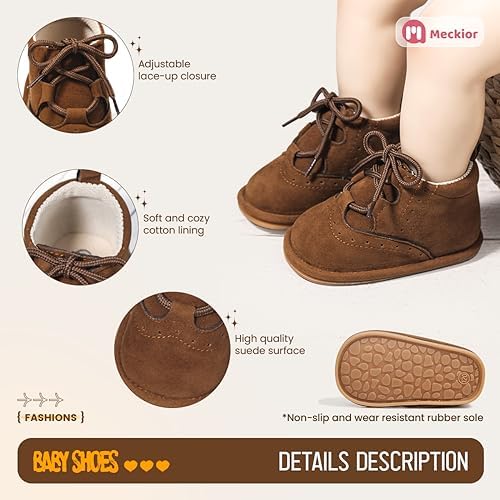 Meckior Baby Booties Newborn Infant Unisex Baby Girls Boys Velvet Rubber - Image 5