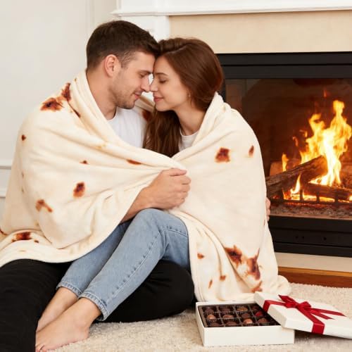 SeaRoomy 60 inches Burrito Tortilla Blanket, Funny Food Throw Blanket - Image 5