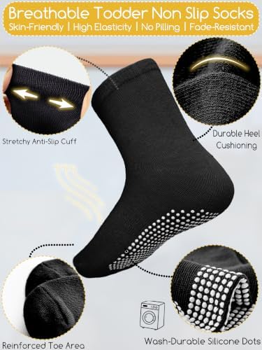 Aroveea Toddler Socks Non Slip Grip Ankle Baby 12 Pack - Image 6