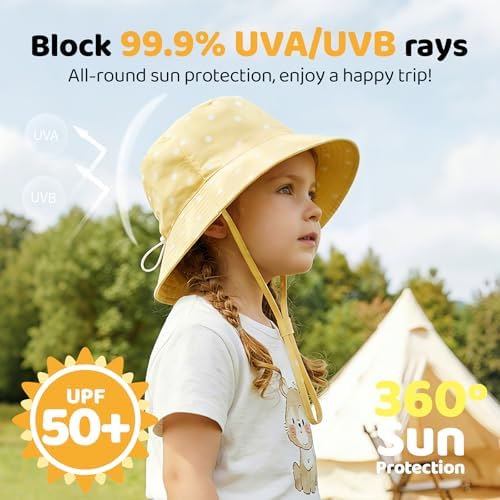 Toddler Bucket Hats UPF 50+ Baby Sun Hat Adjustable Kids Sun Protection Summer - Image 2