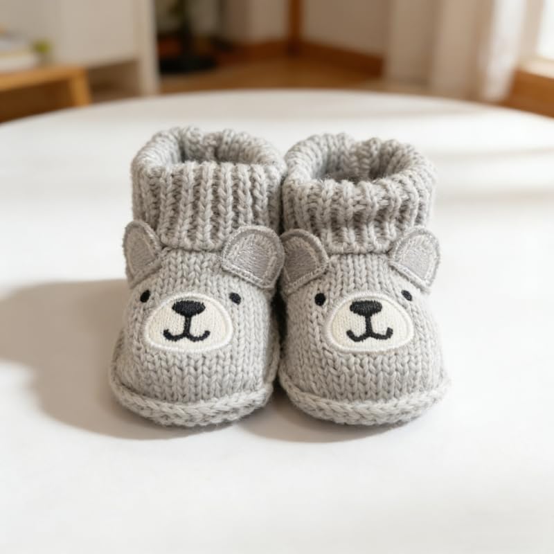 2 pairs Cute Knit Animal Baby Booties - Image 6