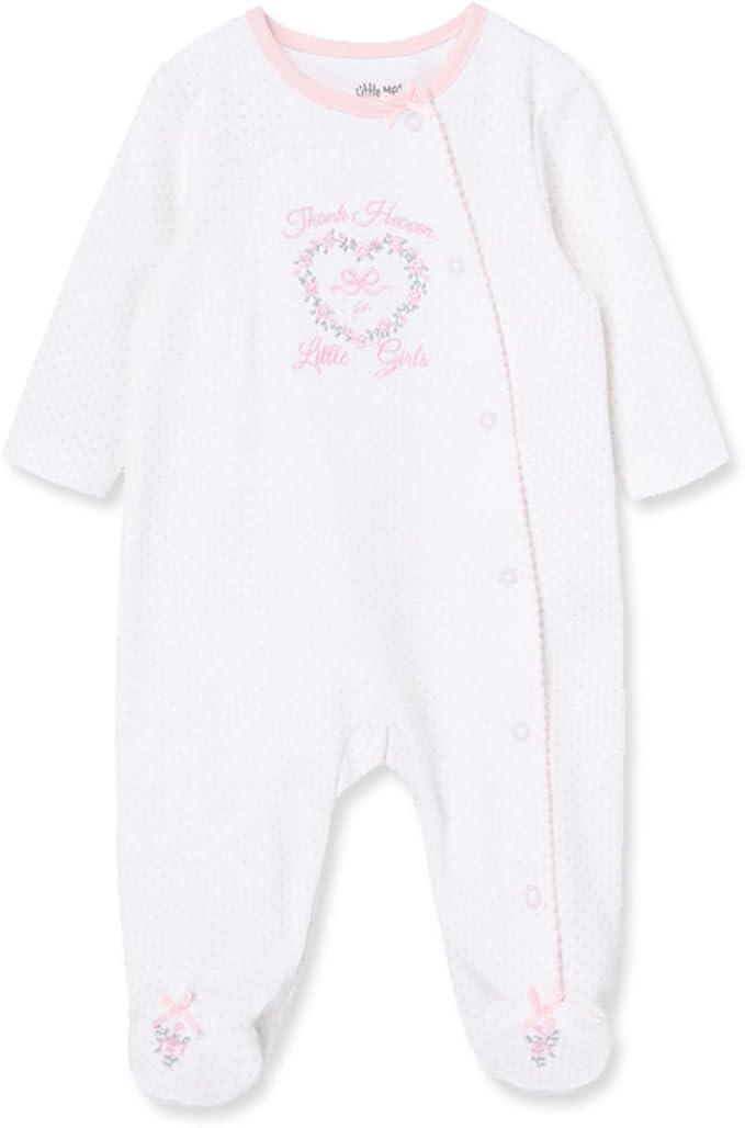 Little Me Clothes for Baby Girls' 100% Cotton Scratch-Free Tag Footie Sleeper by LittleMeChildrensApparel