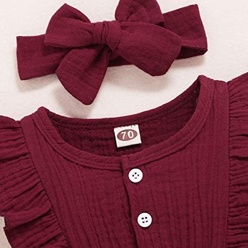 Renotemy Baby Girl Clothes Summer Rompers Cute Outfits Preemie-18 Months | - Image 4