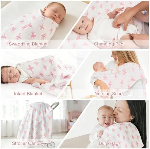 Baby Swaddle Blankets, Bamboo Muslin Receiving Blanket | 1-Pack, Lightweight & - Image 5