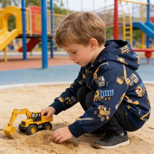 RETSUGO Baby Boys Dinosaurs Hoodie Boy Girls Truck Pullover - Image 4