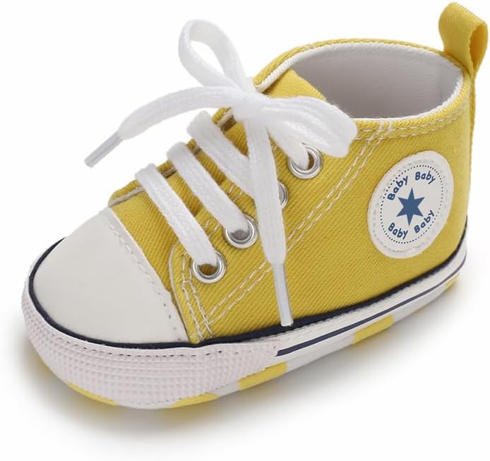 Unisex Baby Girls Boys Canvas High-top Shoes, Newborn Infant Anti-Slip Soft - Image 5