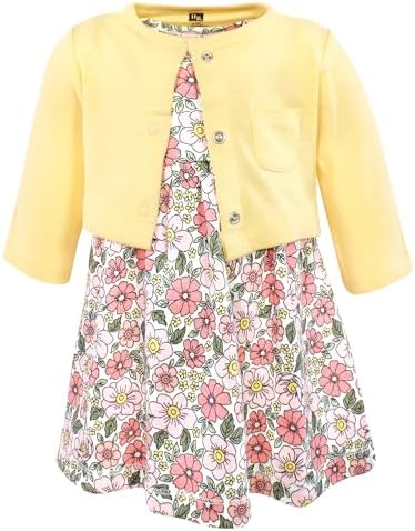 Hudson Baby Infant and Toddler Girls Cotton Dress and Cardigan Set by HudsonBaby