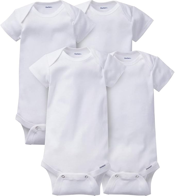 Gerber Baby Girls 4-Pack Short Sleeve Onesies Bodysuits by Gerber