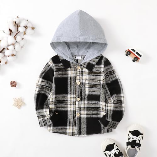 Toddler Baby Boy Long Sleeve Shirt Flannel Buffalo Plaid Shirts Button Down - Image 3