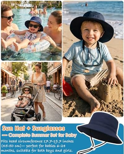 Toddler Baby Sun Hat and Polarized Sunglasses Set - Image 7
